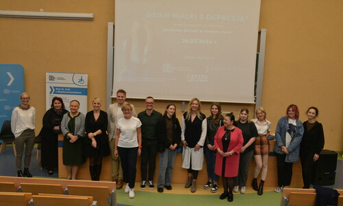 Uczestnicy konferencji Dnia Walki z Depresją na Wydziale Inżynierii Produkcji i Technologii Materiałów Politechniki Częstochowskiej