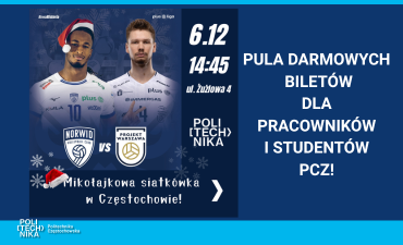 Pula darmowych biletów dla społeczności Politechniki Częstochowskiej na mecz 6.12.2025 r. (PL/EN)