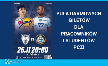 Zaproszenia dla pracowników i studentów Politechniki Częstochowskiej