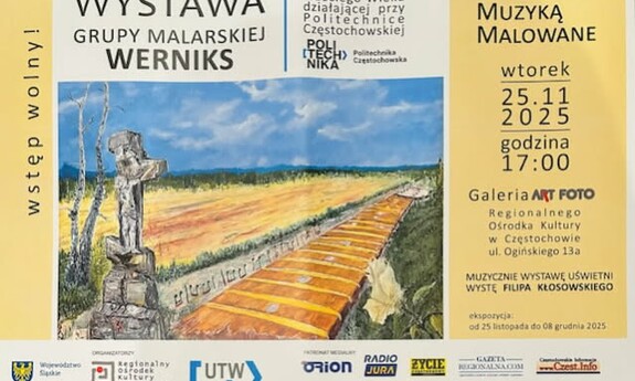 Plakat zaproszenie na wystawę GRUPY WERNIKS UTW PCz