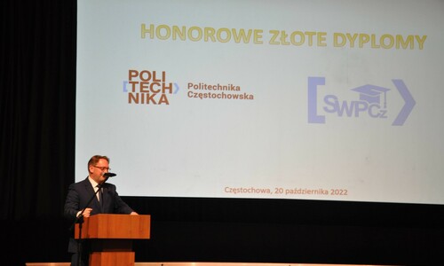 Złote dyplomy 2022. Przemówienie Przewodniczącego Stowarzyszenia Wychowanków PCz