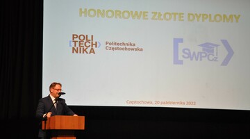 Złote dyplomy 2022. Przemówienie Przewodniczącego Stowarzyszenia Wychowanków PCz