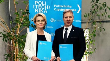 Podpis umowy współpracy pomiędzy firmą Papillon Media a Politechniką Częstochowską