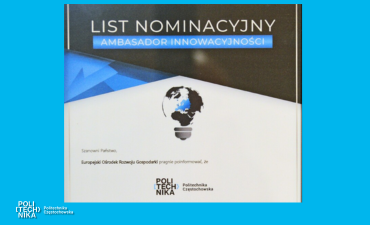 Nominacja do nagrody Ambasador Innowacyjności