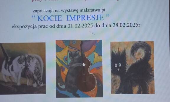 Plakat  zaproszenie na wystawę Kocie Impresje